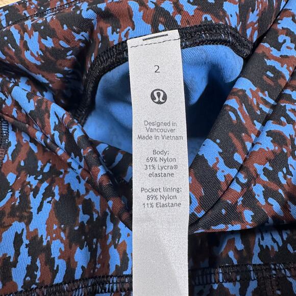 Lululemon Swift Speed High-Rise Tight 28" Leopard Camo Blue Nile Multi Sz 2 NWT - Picture 6 of 12